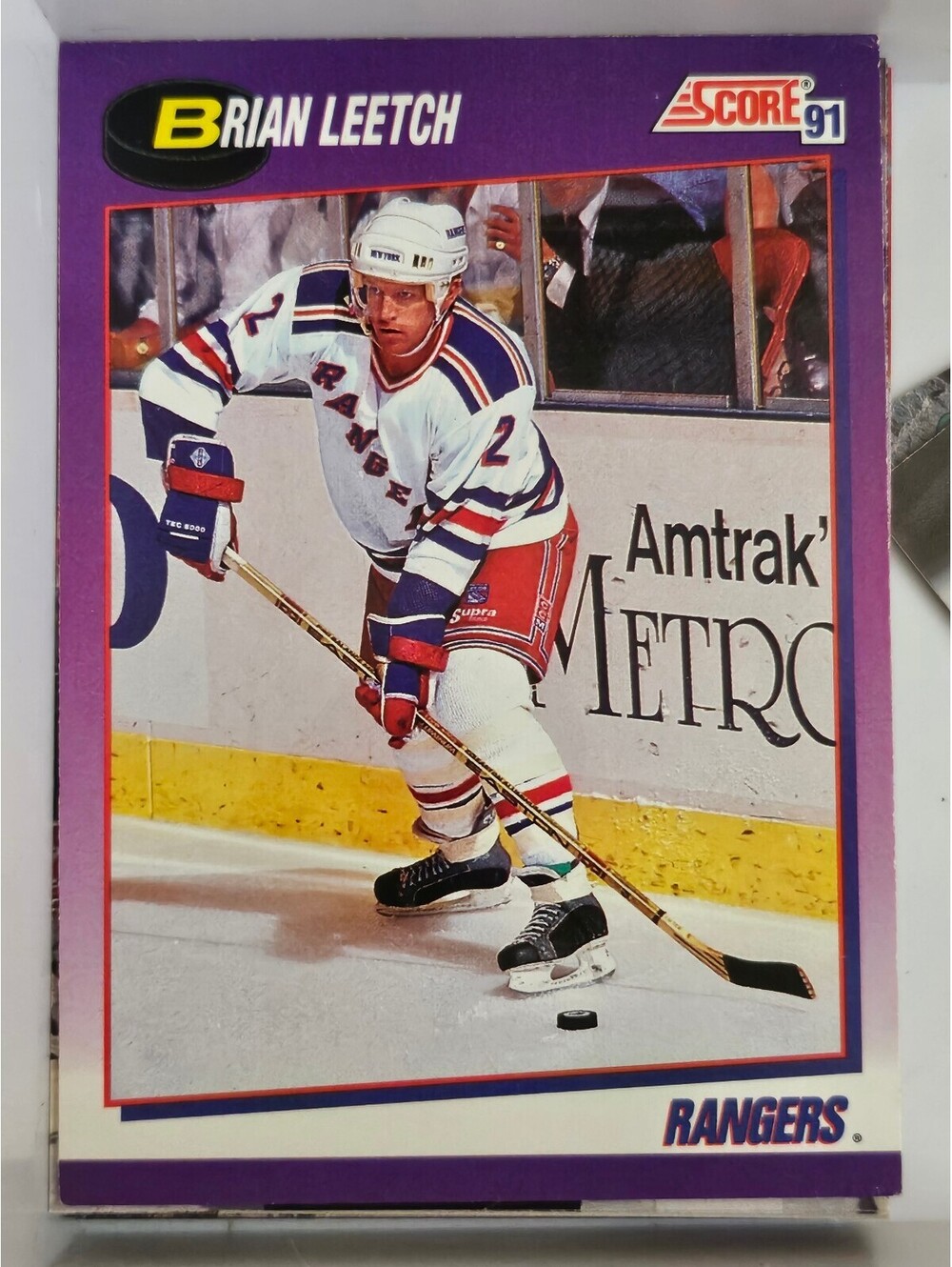 1991 Score #5 Brian Leetch New York Rangers - NHL Hockey